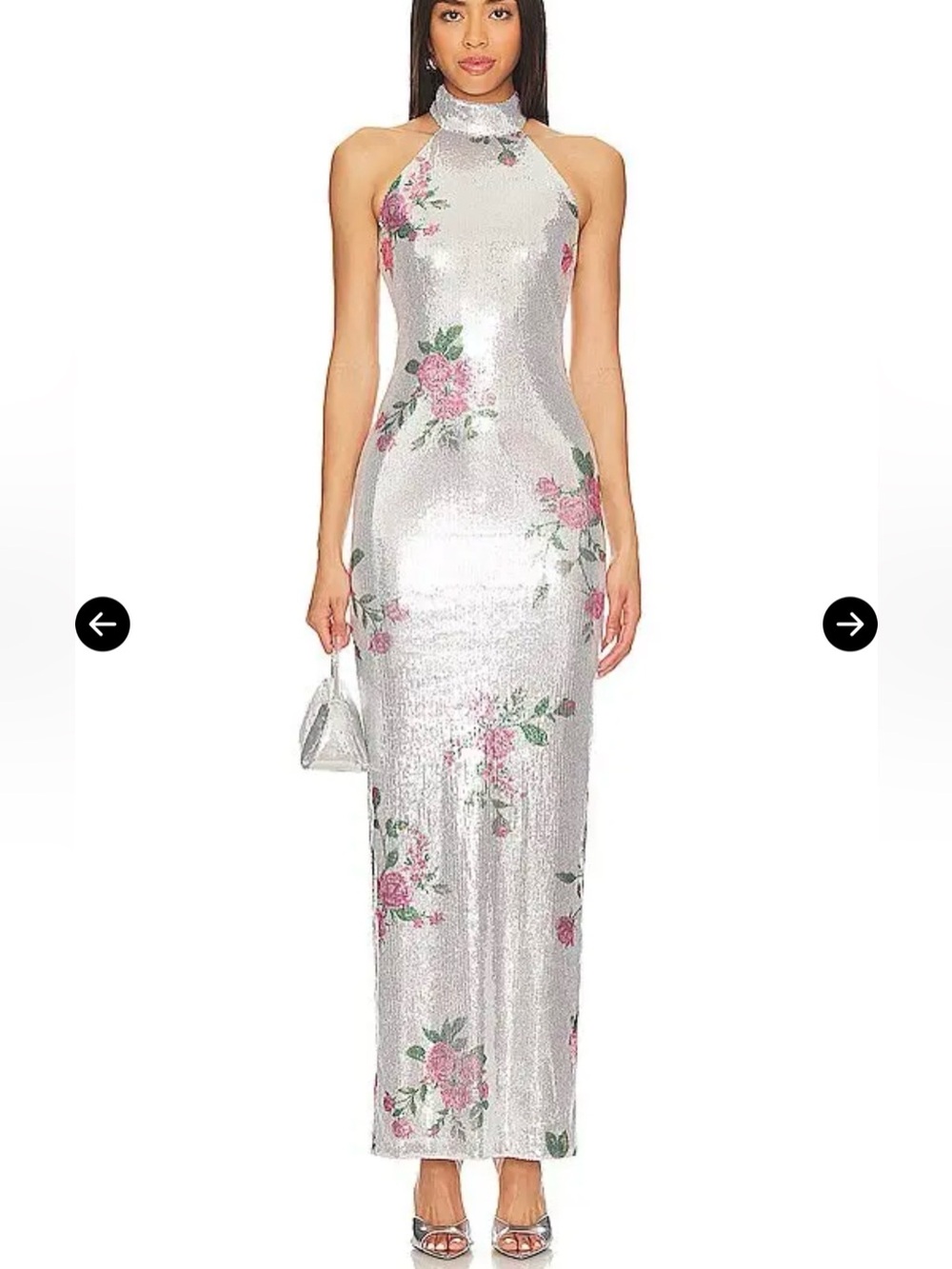 Luiza Sequin Maxi Dress in Silver Floral
CAMILA COELHO size XS NWT